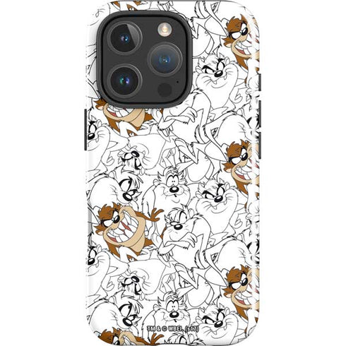 Looney Tunes Tasmanian Devil Super Sized Pattern iPhone 16 Pro Impact Case